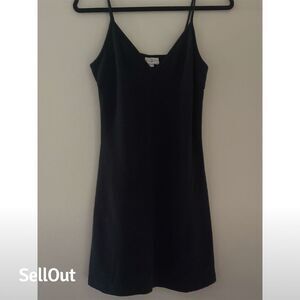 Jones New York Women's Black Midi Slip Dress M Sleeveless Casual